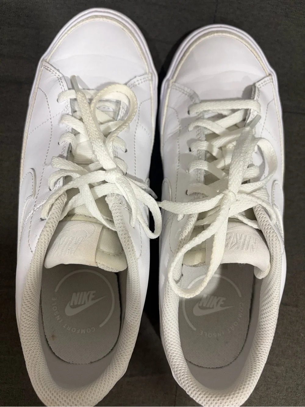 Nike Kids White Low-Top Sneakers - Clean Athletic Style